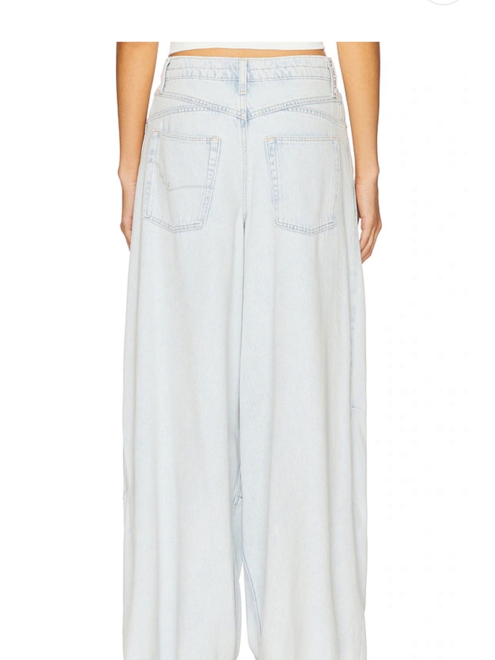 Free People We The Free Westward Demi Jeans in Fade Into You wide leg barrel - Picture 4 of 7